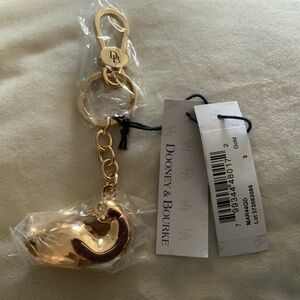 Dooney & Bourke - Brass Gold Chubby Duck Keychain / Purse Charm NWT